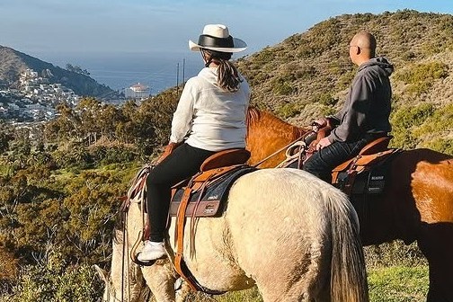 a man riding a horse